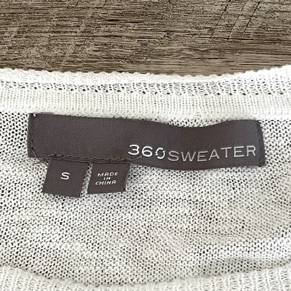 360 Sweater Revolve Ivory 100% Linen Sunglasses Studded Pullover Size S - Picture 8 of 10